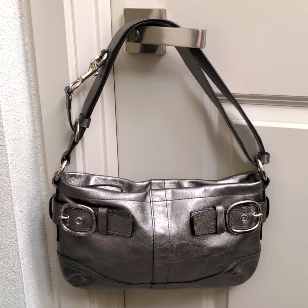 Coach Metallic Silver Crossbody Bag